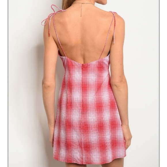 NWT Plaid Springtime Tie Strap Skater Sundress - Picture 2 of 2
